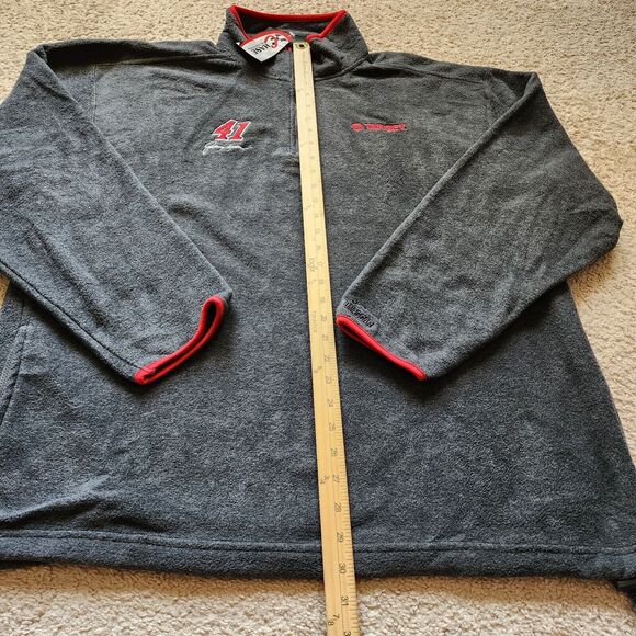 Nascar Jimmy Spencer #41 1/4 Zip Pullover Mens L Gray Fleece Chase Authentics - Picture 9 of 12